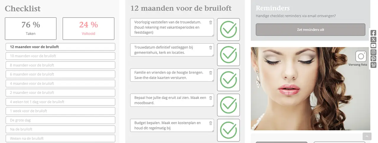online wedding planner met checklist