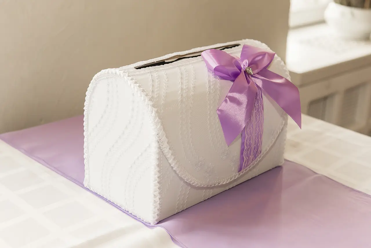 enveloppendoos wit paars